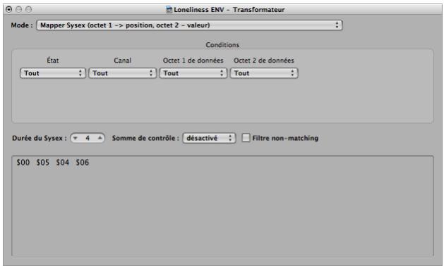 APPLE LOGIC PRO 8 - Mise en correspondance SysEx (octet 1 position, octet 2 valeur) - 1