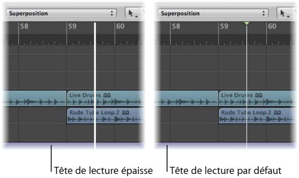 APPLE LOGIC PRO 8 - Pour ajuster l'écran de tête de lecture : - 2