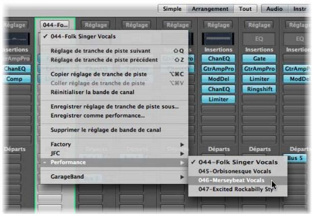 APPLE LOGIC PRO 8 - Pour creer un réglage de performance : - 2