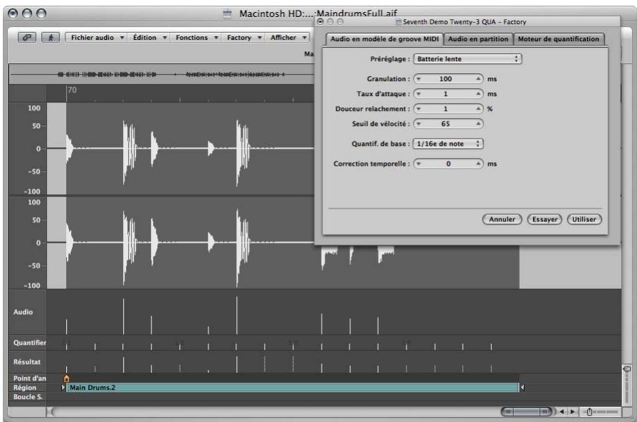 APPLE LOGIC PRO 8 - Pour extraire un modele de groove MIDI d'une boucle de batterie de mesure : - 2
