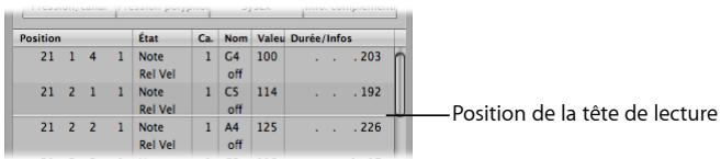 APPLE LOGIC PRO 8 - Visualisation d'événements en dehors de la zone d'affichage - 1