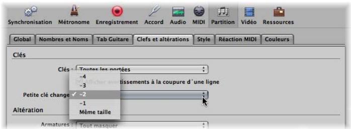 APPLE LOGIC PRO 8 - Pour changer la taille des clés modifiées : - 1