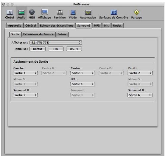 APPLE LOGIC PRO 8 - Réglage des préférences Surround - 1