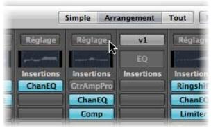 APPLE LOGIC PRO 8 - Pour charger un réglage de bande de canaux à l'aide du menu Réglages : - 1