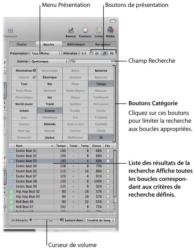 APPLE LOGIC PRO 8 - Présentation du navigateur de boucles - 1