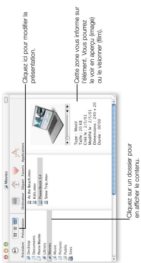 APPLE MAC OS X 10.0 - Modes de presentation du Finder - 1
