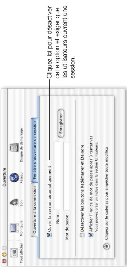 APPLE MAC OS X 10.0 - Exiger que les utilisateurs ouvrent une session - 1