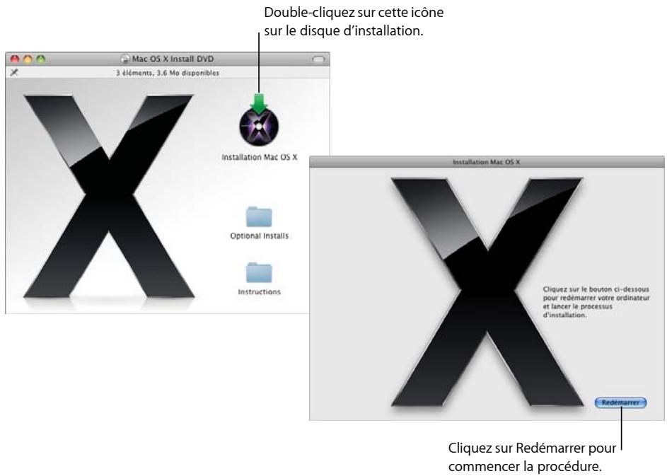 APPLE MAC OS X 10.5 LEOPARD - Étape 1 : insérez le disque d'installation mac OS x - 1