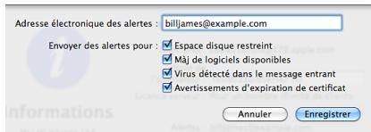 APPLE MAC OS X SERVER 10.6 SNOW LEOPARD - Modification des réglages d'alertes - 1