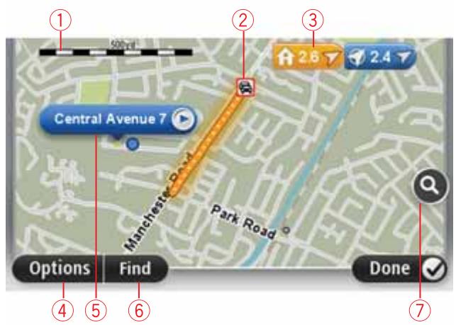 TOMTOM GO LIVE 1000, GO LIVE 1005 - Afficher la carte - 1