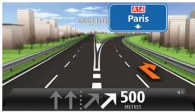 TOMTOM GO LIVE 1000, GO LIVE 1005 - Utiliser le guidage sur changement de voie - 1