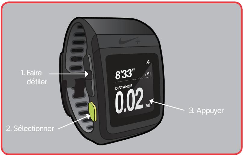 TOMTOM GPS MONTRE NIKE+ - Faire défiler, sélectionner, taper légèrement - 1