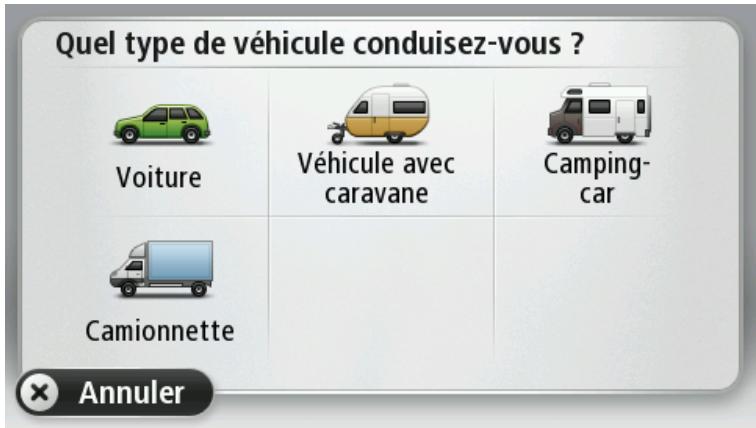 Quel type de véhicule conduisez-vous ? Voiture Véhicule avec caravane Camping- car Camionnette Annuler