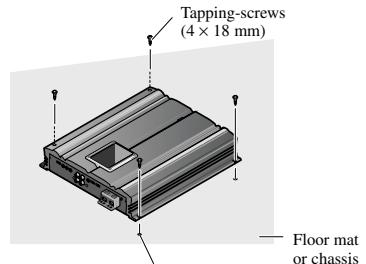PIONEER PRS-D5000SPL - Drill 2.5mm (1/8 in.) diameter holes at the point marked, and install the amplifier, either on the carpet or directly to the chassis. - 1
