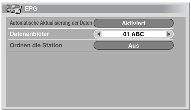 PIONEER PDP-434HDE - Bestimmen eines EPG-Datenanbieters - 1