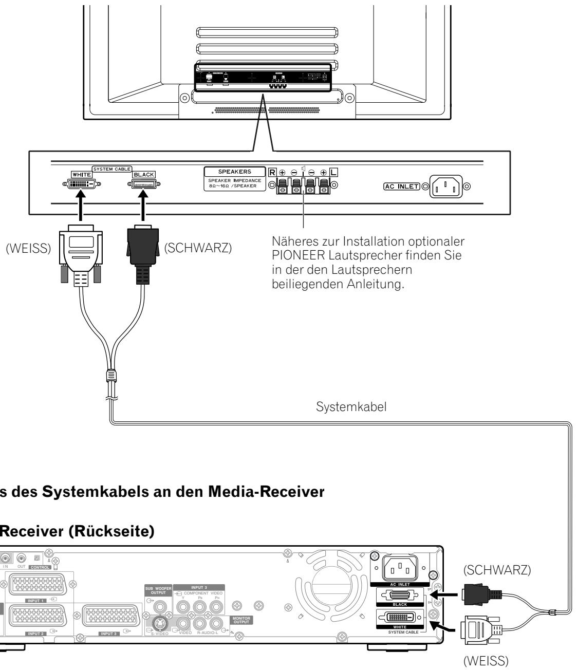 PIONEER PDP-434HDE - Aufbau des Systems - 1
