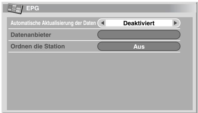 PIONEER PDP-434HDE - Vorbereitung zur Verwendung von EPG Automatisches Aktualisieren der EPG-Daten - 1