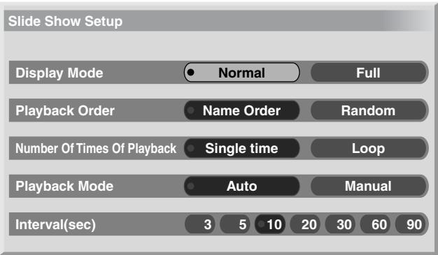 PIONEER PDP-434HDE - Starting the Slide Show Setup screen - 1