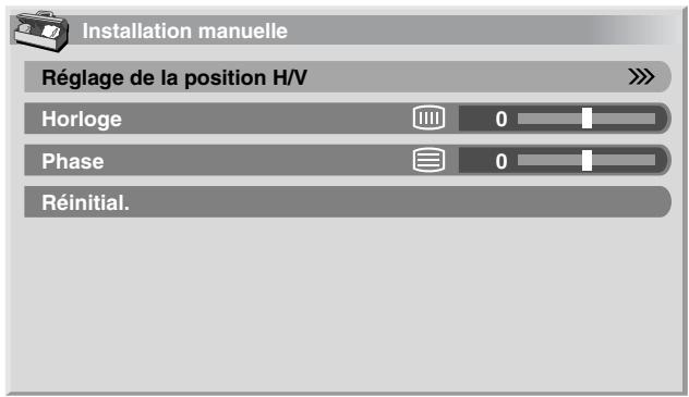 PIONEER PDP-434HDE - Réglage manuel de la position de l'image et de l'horloge (mode PC uniquement) - 1