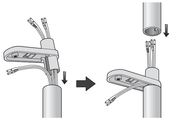 PIONEER CP-ST100 - Assemble the arm and support (short) and pass each speaker wire through in order as shown. - 1