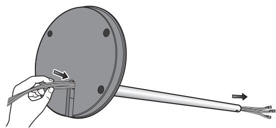 PIONEER CP-ST100 - Lay the stand on its side, and pass the speaker wires into the hole in the stand base and through the support. - 1