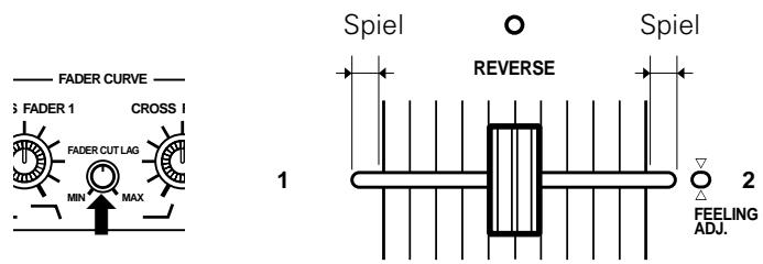 PIONEER DJM-707 - Einstellung des effektiven Verfahrwegs des Kreuz-Faderhebels - 1