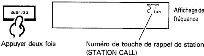 PIONEER F-301RDS - Pendant que l'indicateur MEMORY est allumé, appuyer sur la touche de rappel de station (STATION CALL) ⑨ désirée. - 2
