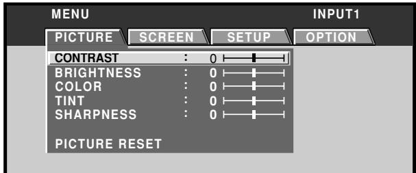 PIONEER PDA-5003 - Press the MENU button to display the menu screen. - 1