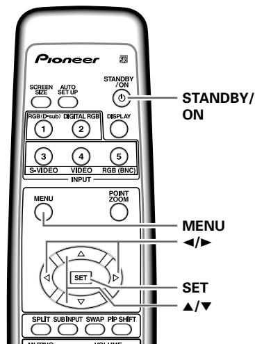 PIONEER PDA-5003 - Setting the onscreen display language - 2