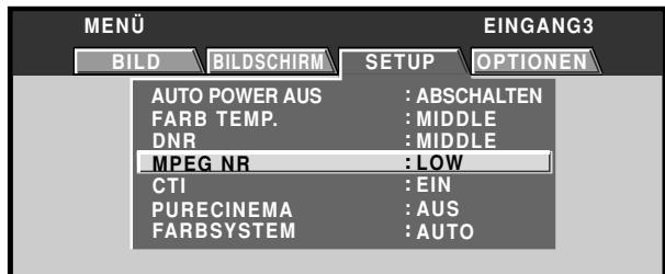 PIONEER PDA-5003 - Betätigen Sie / zur Wahl von [MPEG NR], und drücken Sie dann SET. - 1