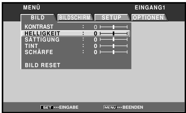 PIONEER PDA-5003 - Betätigen Sie / zur Wahl des Eintrags, dessen Einstellung geändert werden soll, und drücken Sie dann SET. - 1