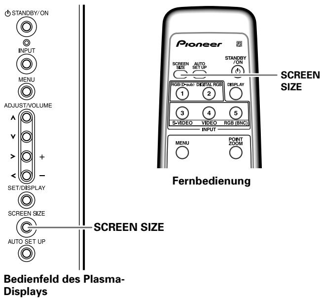 PIONEER PDA-5003 - Betätigten Sie SCREEN SIZE zur Wahl des gewünschten Bildschirmiformats. - 1