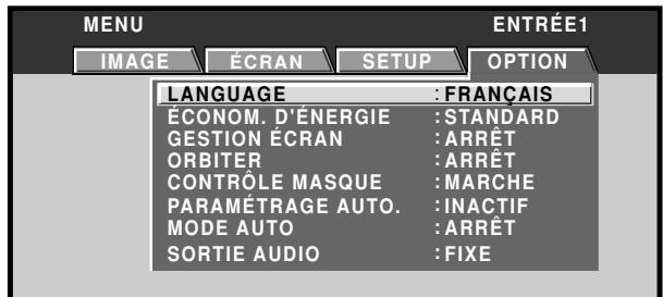 PIONEER PDA-5003 - Réglages de gestion d'écran (gestion écran) - 2