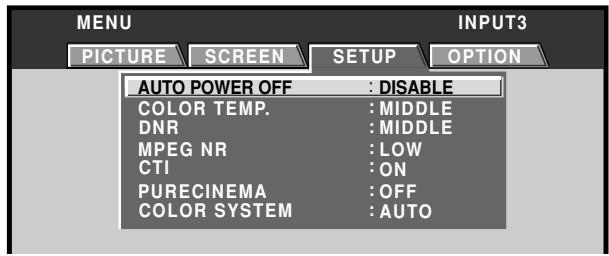 PIONEER PDA-5003 - Use the / buttons to select [SETUP]. - 1