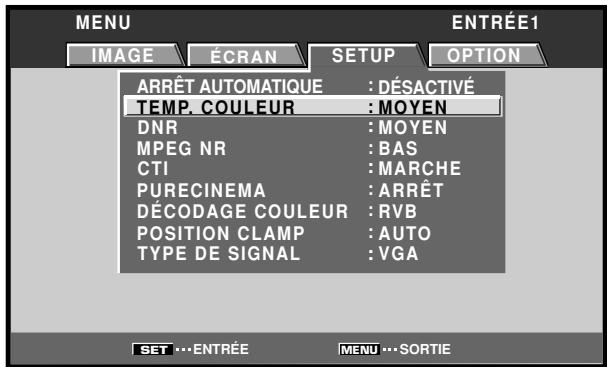 PIONEER PDA-5003 - Utilisez les touches / pour choisir [SETUP]. - 2