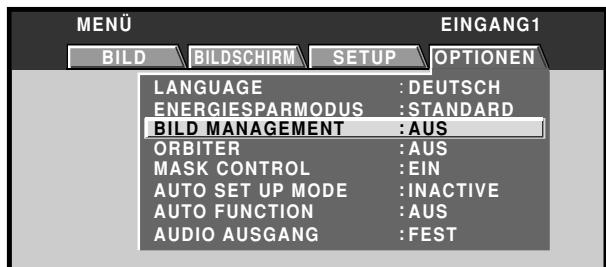 PIONEER PDA-5003 - Betätigen Sie / zur Wahl von [BILD MANAGEMENT], und drücken Sie dann SET. - 1