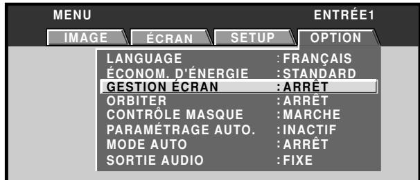 PIONEER PDA-5003 - Réglages de gestion d'écran (gestion écran) - 3
