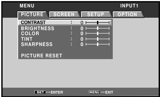 PIONEER PDA-5003 - Regarding menu displays - 1