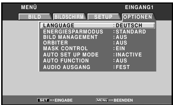 PIONEER PDA-5003 - Betätigen Sie / zur Wahl von [OPTIONEN]. - 1