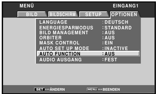 PIONEER PDA-5003 - Betätigen Sie / zur Wahl von [AUTO FUNCTION]. - 1