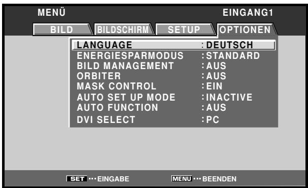 PIONEER PDA-5003 - Betätigen Sie / zur Wahl von [OPTIONEN]. - 1
