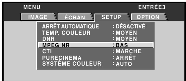PIONEER PDA-5003 - Réduction du bruit sur les images MPEG (MPEG NR) - 3