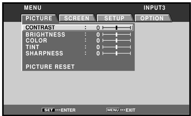 PIONEER PDA-5003 - Press the MENU button to display the menu screen. - 1
