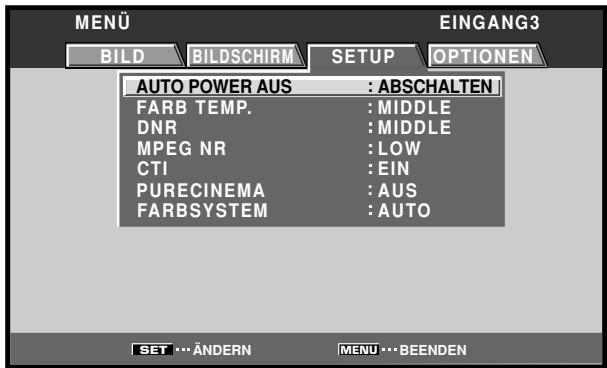PIONEER PDA-5003 - Betätigen Sie / zur Wahl von [SETUP]. - 1