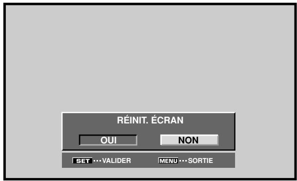 PIONEER PDA-5003 - Pour rétablir les valeurs par défaut des paramètres de l'option [ecran] - 1