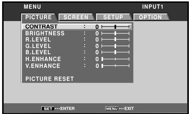 PIONEER PDA-5003 - Press the MENU button to display the menu screen. - 1