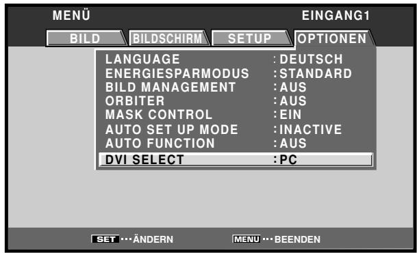 PIONEER PDA-5003 - Betätigen Sie / zur Wahl von [DVI SELECT]. - 1