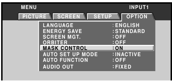PIONEER PDA-5003 - Use the / buttons to select [MASK CONTROL]. - 1