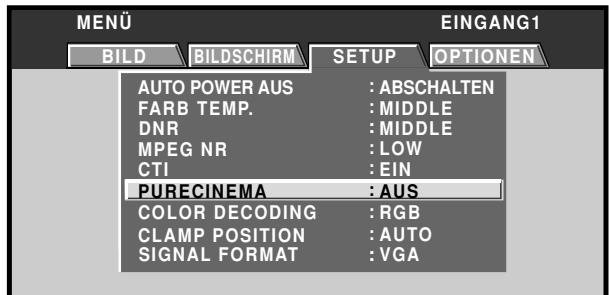PIONEER PDA-5003 - Betätigen Sie / zur Wahl von [PURECINEMA]. - 1
