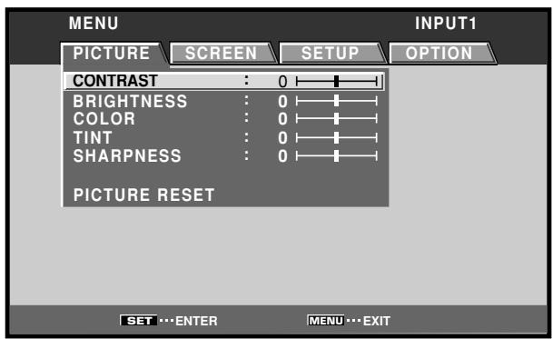 PIONEER PDA-5003 - Press the MENU button to display the menu screen. - 1